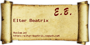 Elter Beatrix névjegykártya